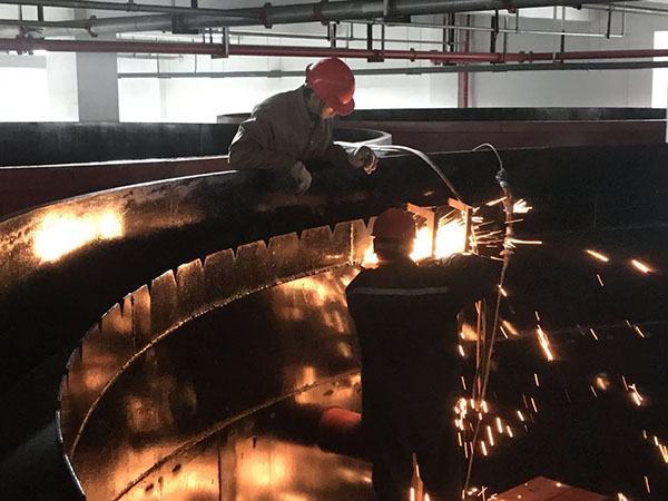 光伏切割、开方废水处理施工现场